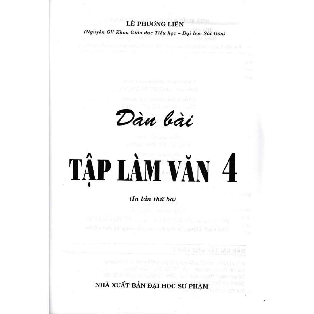 Sách - Dàn Bài Tập Làm Văn Lớp 4 - Dùng Chung Cho Bộ SGK Hiện Hành - Hồng Ân