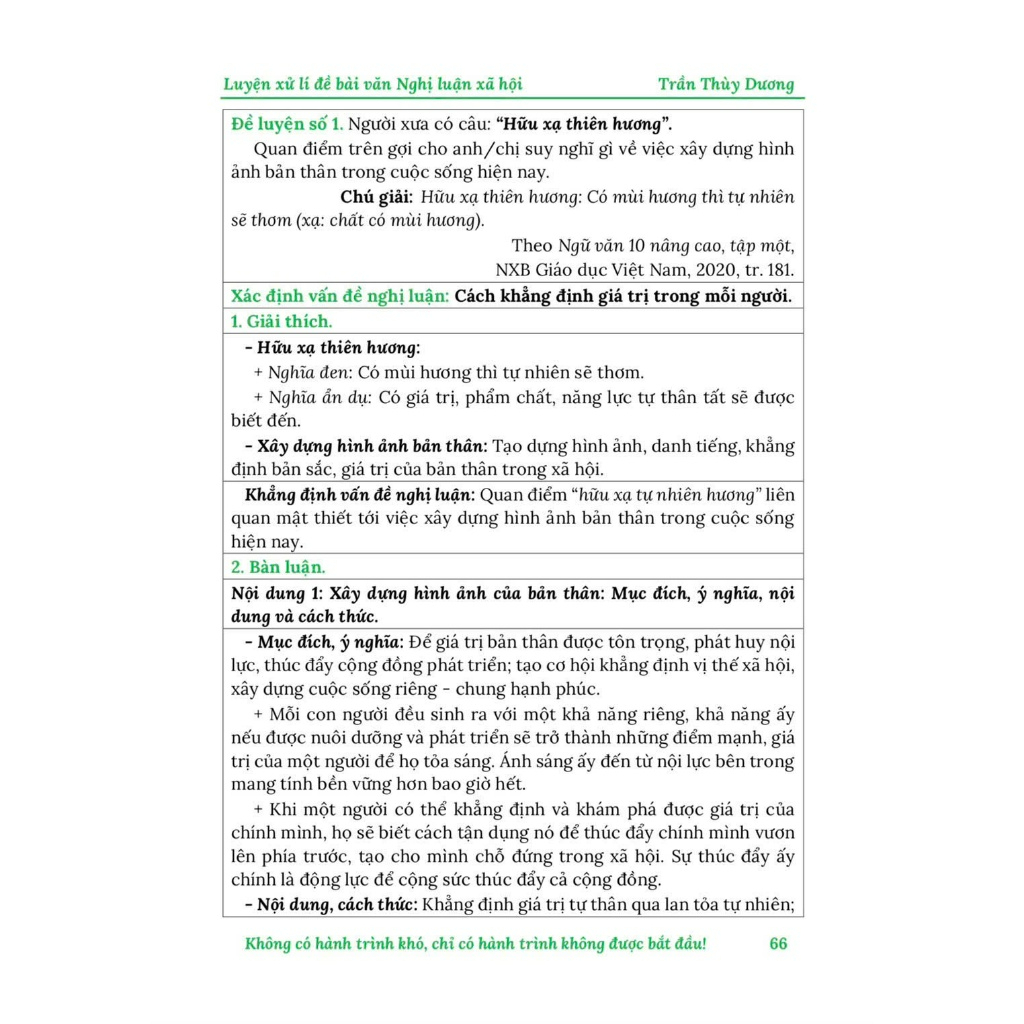 Sách - Luyện Xử Lý Đề Bài Văn Nghị Luận Xã Hội (Tập 1) - Cô Trần Thùy Dương
