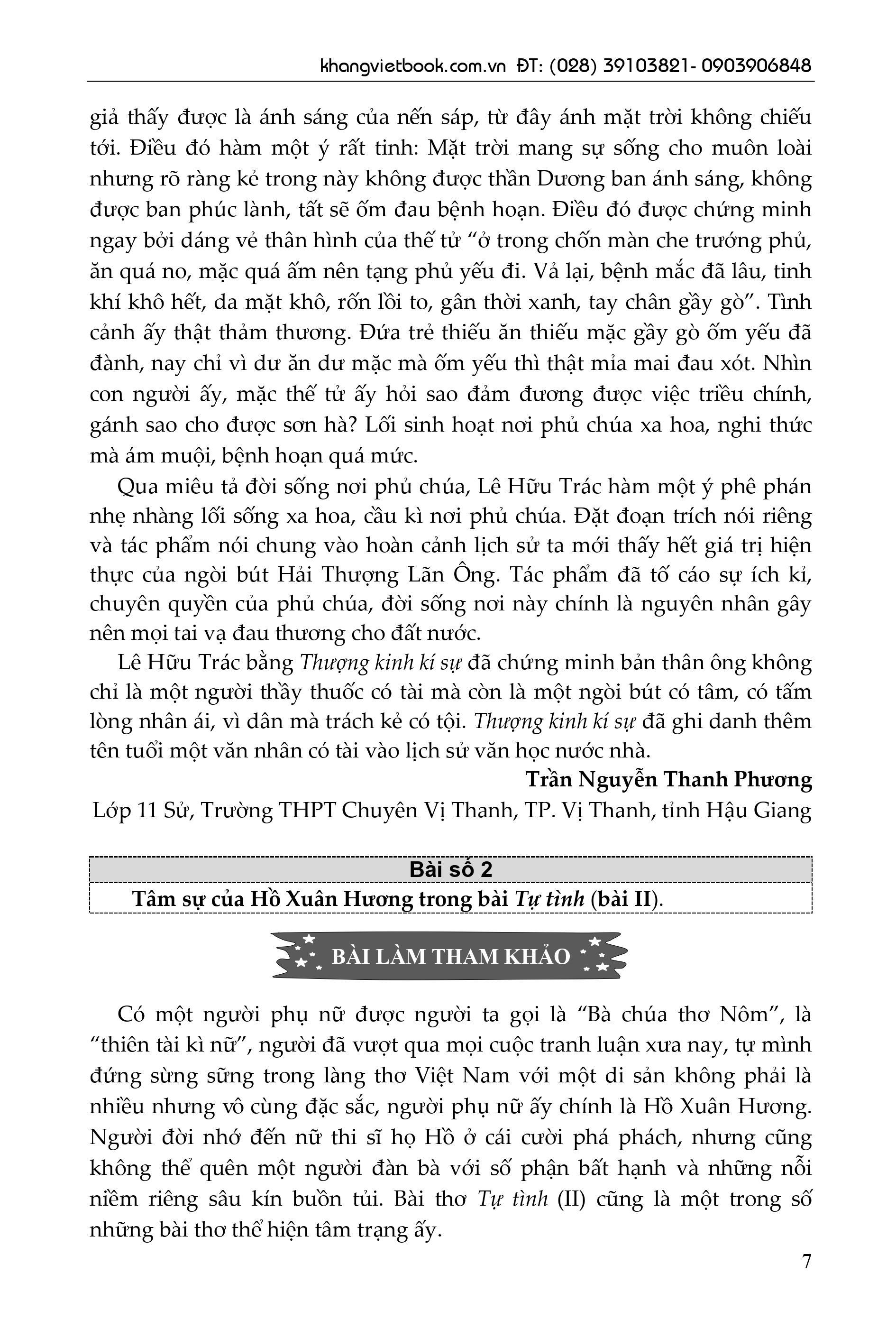 Tuyển Chọn Những Bài Văn Đạt Điểm Cao Của Học Sinh Giỏi Lớp 11