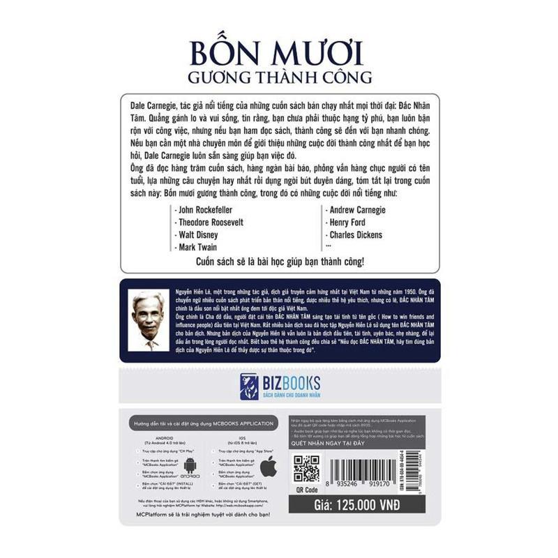 Sách - Bốn Mươi Gương Thành Công - Nguyễn Hiến Lê - MCBooks