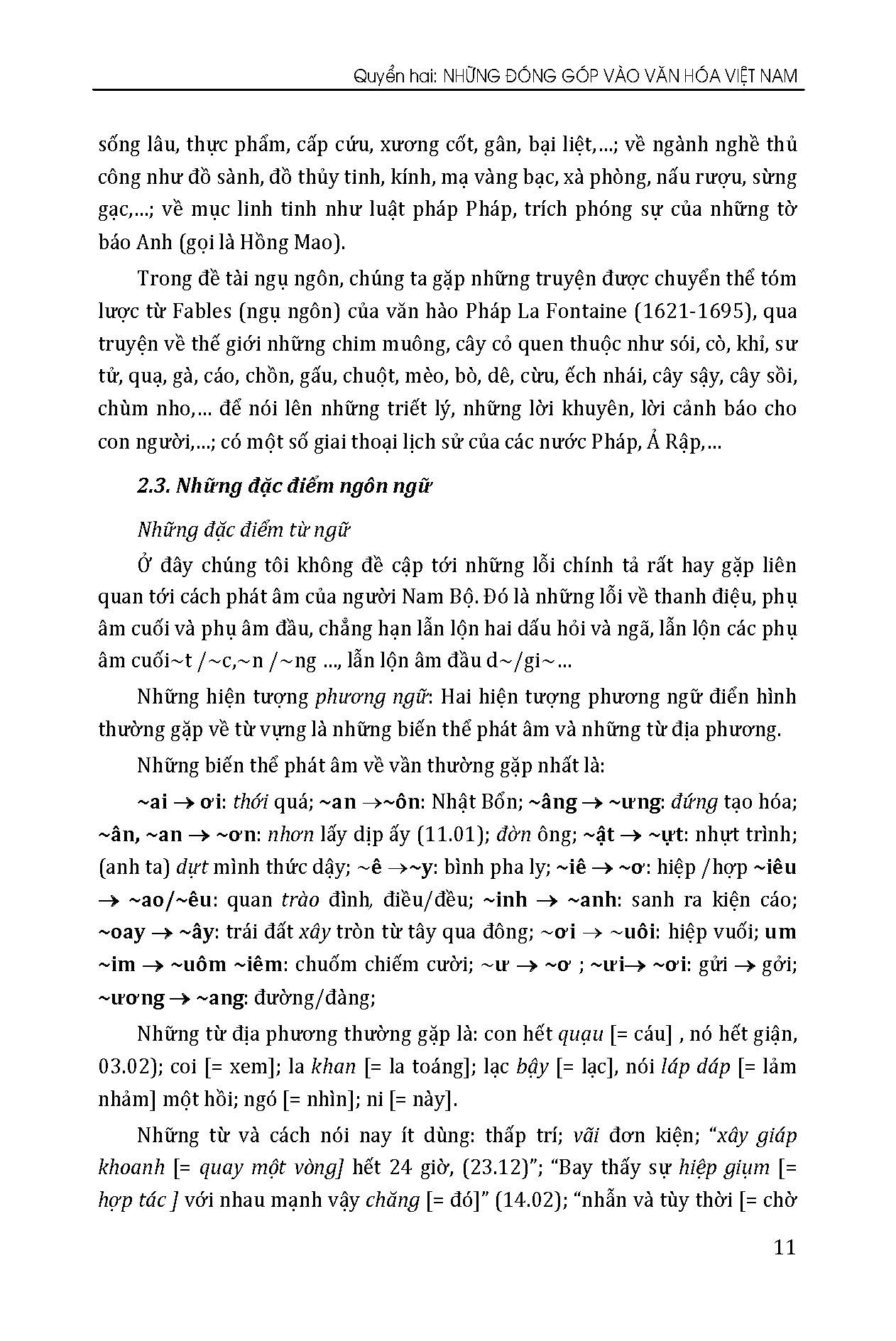 CHỮ QUỐC NGỮ, Quyển 2 - Những Đóng Góp Vào Văn Hóa Việt Nam