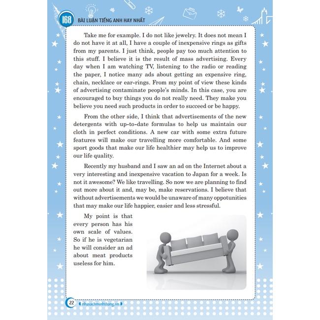 Sách - 168 bài luận tiếng Anh hay nhất (tái bản 02)