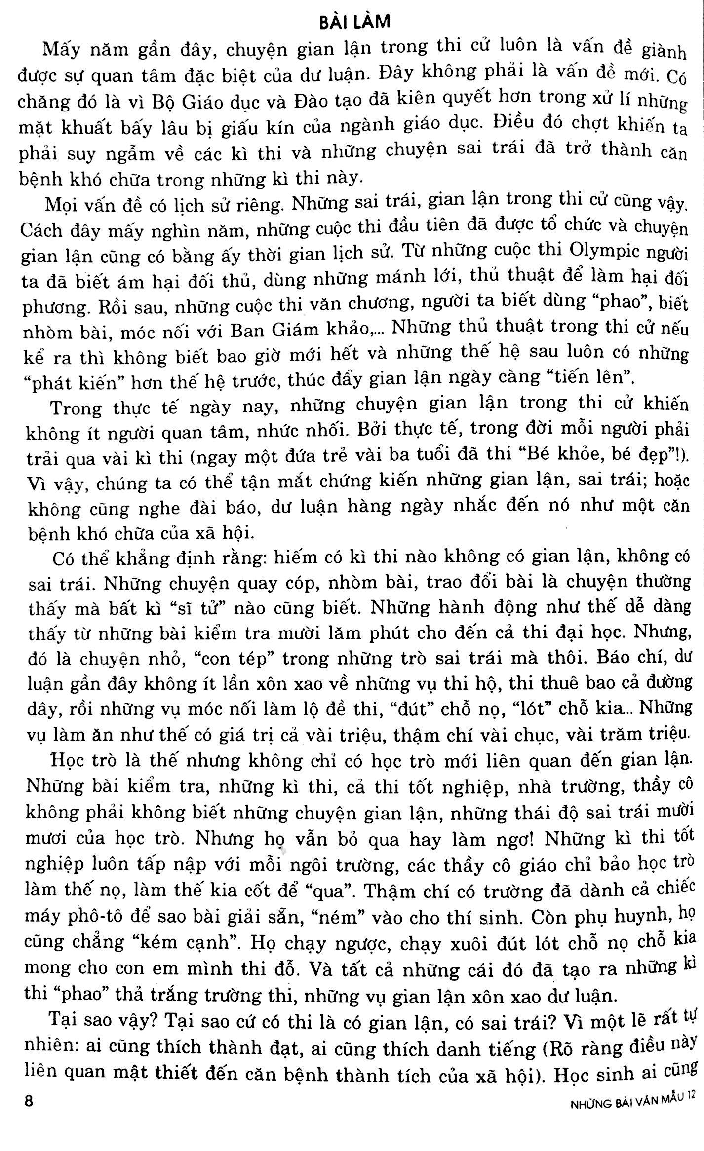 Những Bài Văn Mẫu 12
