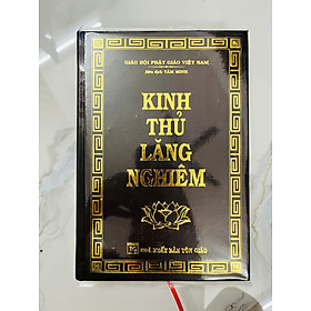 Kinh Thủ Lăng Nghiêm - Bìa cứng ép kim tặng kèm bao sách, Khổ 24x16cm