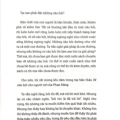 39 Câu Hỏi Cho Người Trẻ (Tái Bản 2023)