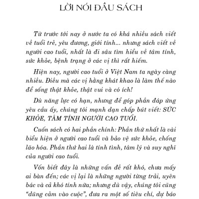 Sức Khỏe, Tâm Tính Người Cao Tuổi (Bản in năm 2023)