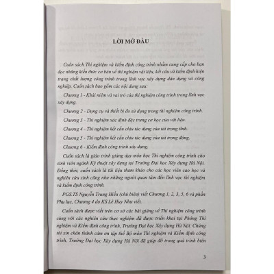 Sách - Thí Nghiệm Và Kiểm Định Công Trình