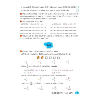 Sách - 100 Đề Kiểm Tra Toán 5 - Dùng Chung Cho 3 Bộ Sách Giáo Khoa Hiện Hành - ndbooks