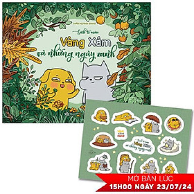 Sách Tô Màu - Vàng Xám Và Những Ngày Xanh - Tặng Kèm Sticker