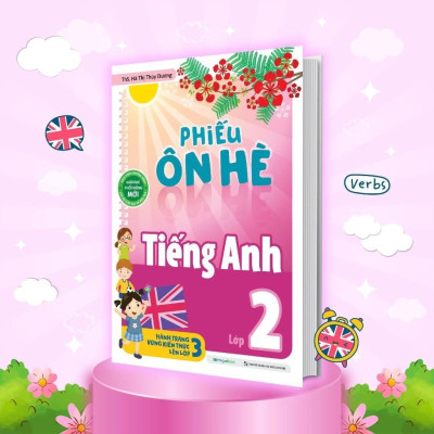 Sách - Phiếu Ôn Hè Toán + Tiếng Việt + Tiếng Anh Lớp 2 - Combo 3 Cuốn - Megabook
