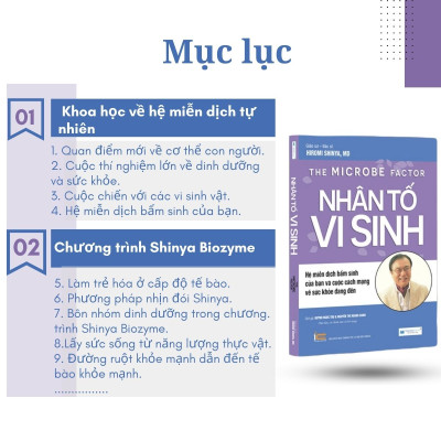 Combo 3 cuốn sách dinh dưỡng: Nhân tố vi sinh + Enzyme chống lão hoá + Ăn lành sống mạnh (TB)