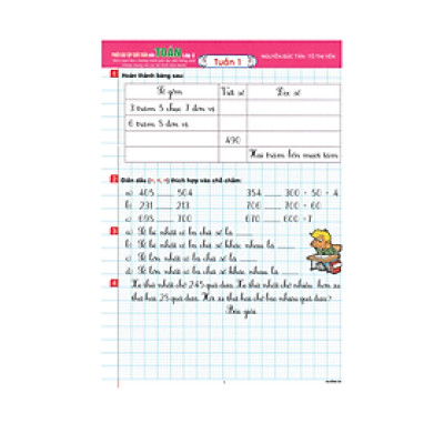 Sách - Phiếu Bài Tập Cuối Tuấn Môn Toán Lớp 3