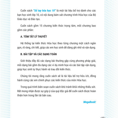 Sổ Tay Kiến Thức - Phương Pháp - Dạng Bài Hóa Học 10 (MGB)