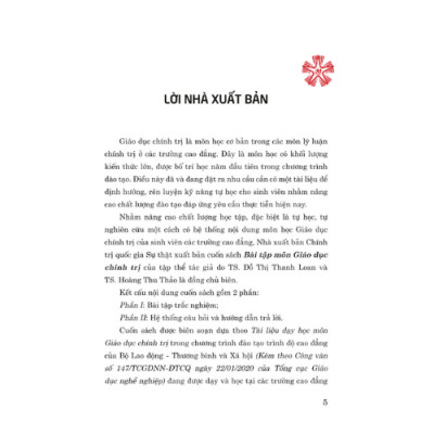 Bài tập môn Giáo dục chính trị