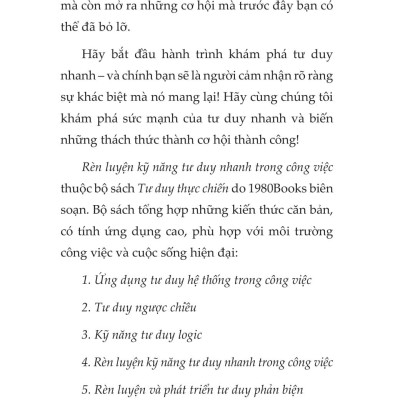 Sách - Rèn Luyện Kỹ Năng Tư Duy Nhanh Trong Công Việc
