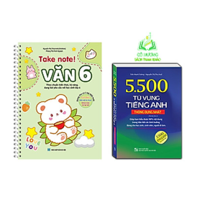 "sách - combo 2c TAKE NOTE! Văn 6 (CÓ lò xo) và 5500 từ vựng tiếng Anh thông dụng nhất (bản màu