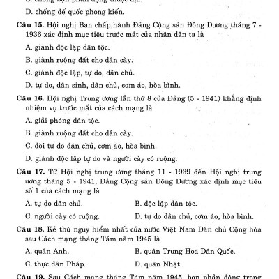 36 Bộ Đề Trắc Nghiệm Ôn Thi Trung Học Phổ Thông Quốc Gia 2019 - Khoa Học Xã Hội