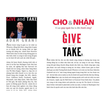 Sách - Give And Take Cho Và Nhận - Adam Grant