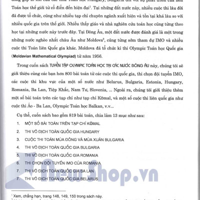 Tuyển Tập Olympic Toán Học Tại Các Nước Đông Âu (Tái Bản)