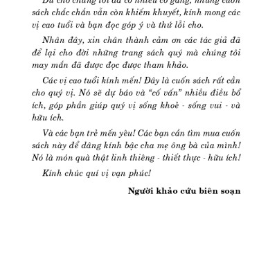 Sức Khỏe, Tâm Tính Người Cao Tuổi (Bản in năm 2023)