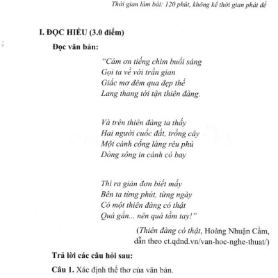 Ôn Thi Tốt Nghiệp THPT Môn Ngữ Văn _GDSG