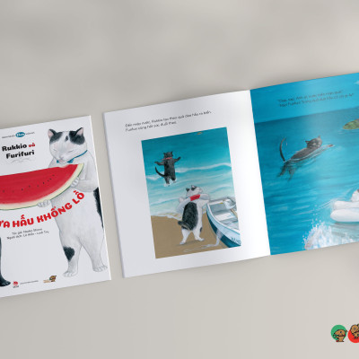 Truyện Ehon bé 3-4-5 tuổi - Rukkio và Furifufi - Quả dưa hấu khổng lồ