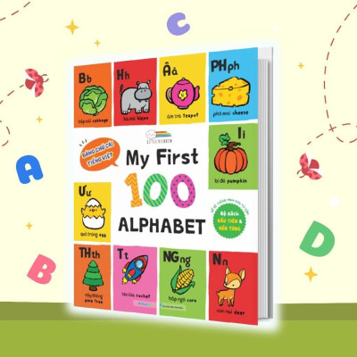 Sách - My First 100 Plants + 100 Alphabet - 100 Words - Combo 3 Cuốn - Little Rainbow - Megabook