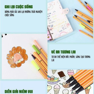 SET bút kim STABILO Point 88 0.4mm (PT88) - Vỉ 10 cây (PT8810C)