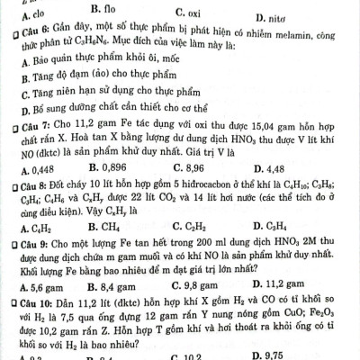Các Công Thức Giải Nhanh Trắc Nghiệm Hóa Học