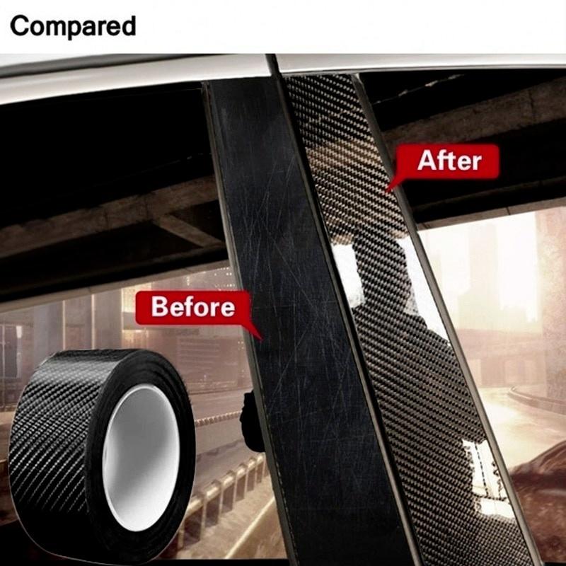 5/7/10 Mét decal Carbon Bảo Vệ Miếng Dán Chống Trầy, Ốp chân Gắn Cửa Bảo Vệ chống Bước Trang Trí Xe Ô Tô Băng Fiber 3D