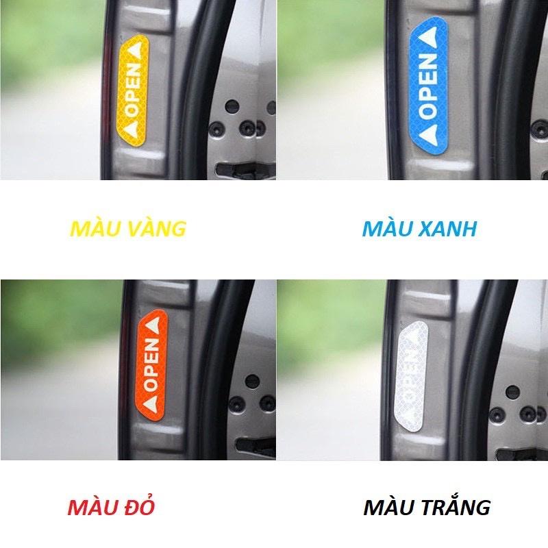 Bộ 4 Miếng Tem Dán Phản Quang - Open - Cảnh Báo An Toàn Khi Mở Cửa Xe Ôtô Cho Người Đi Đường Phía Sau. TakyHome 9700