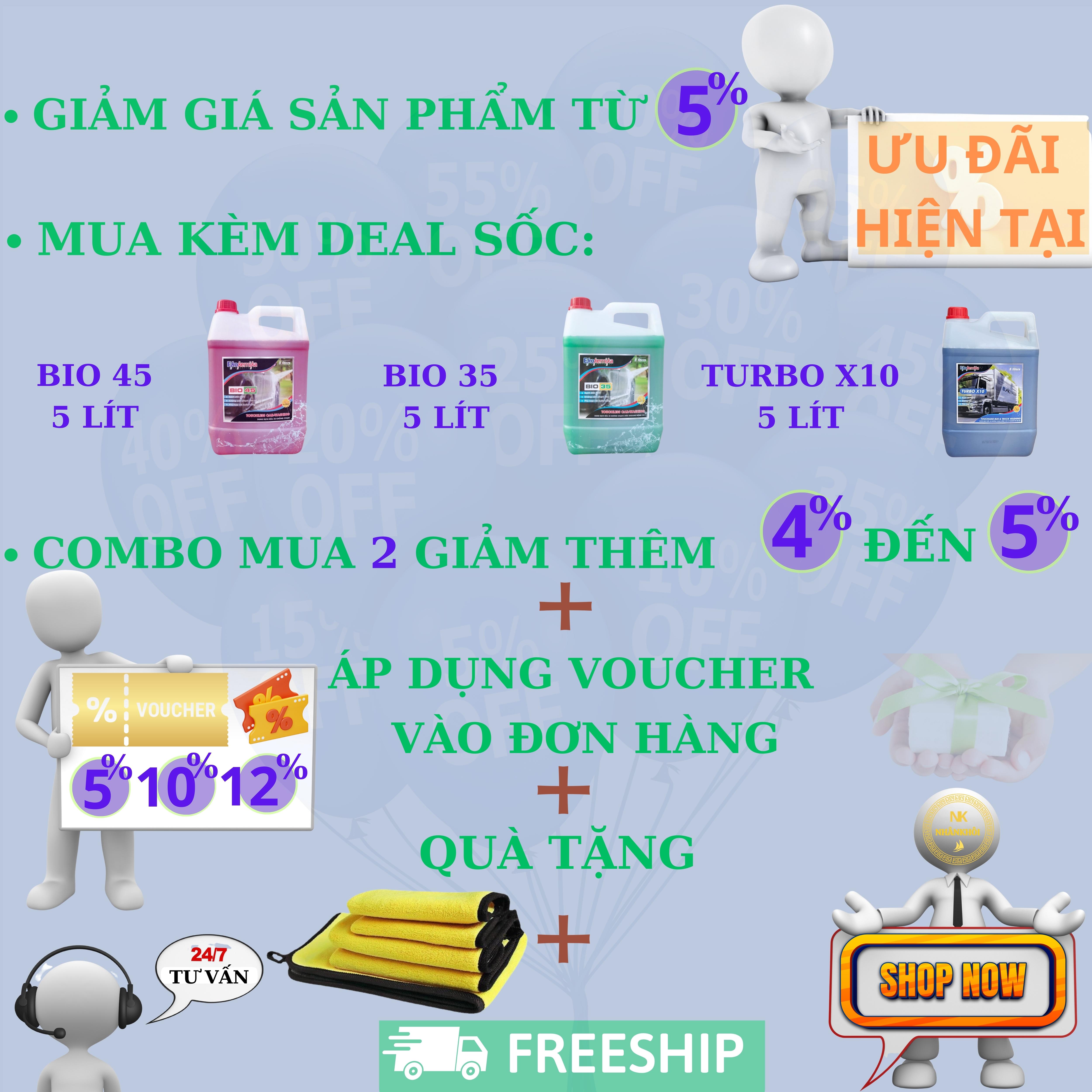 Bio 20 - 1 lít - Dung dịch rửa xe không chạm - Nước rửa xe bọt tuyết - Ekokemika