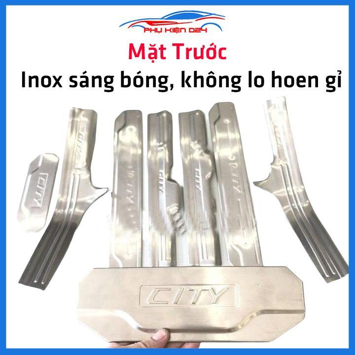 Bộ ốp bậc cửa trong ngoài nẹp bước chân City 2015-2016-2017-2018-2019-2020 Inox chống trầy trang trí xe