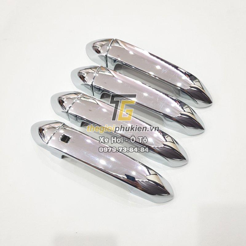 Bộ ốp tay nắm cửa xe Vinfast Lux A2.0 mạ Crom - Tặng miếng dán trong suốt chống xước hõm cửa
