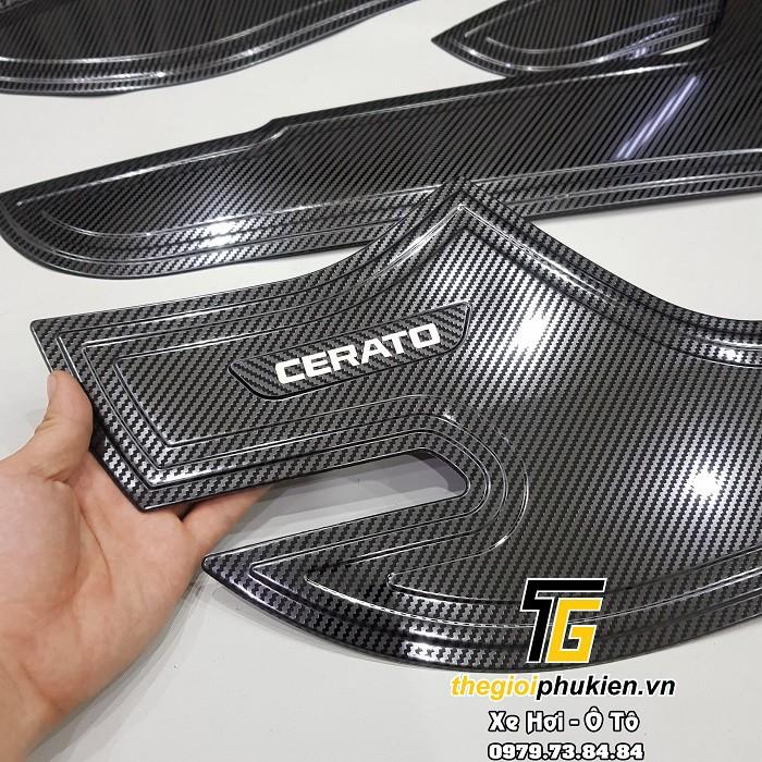 Ốp chống xước Tapli, Táp li cửa Kia Cerato 2019-2021 vân Carbon