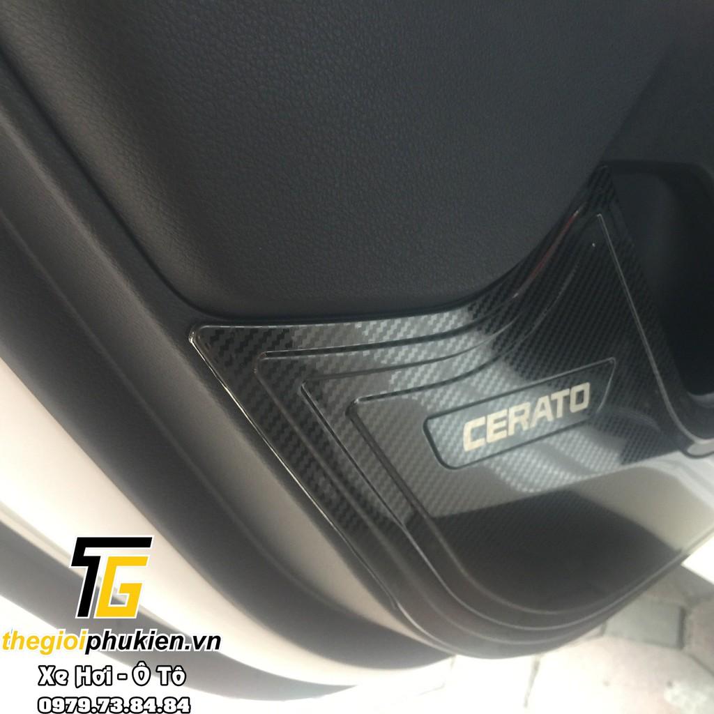 Ốp chống xước Tapli, Táp li cửa Kia Cerato 2019-2021 vân Carbon