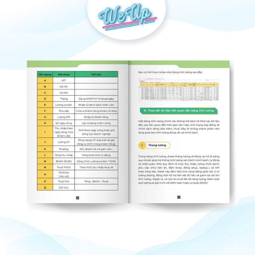 Sách - Bảng biểu mẫu tính lương thưởng, quản lý kho, báo cáo tài chính bằng GoogleSheet