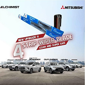 Gạt Mưa Xe Ô tô Mitsubishi Loại Silicon 4 Lưỡi Cao Cấp, Thiết Kế Thông Minh, Gạt Êm Và Sạch Hơn