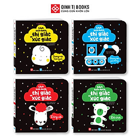 Sách - Sách kích thích thị giác và xúc giác trọn bộ 4 tập cho bé 0-3 tuổi Đinh Tị Books