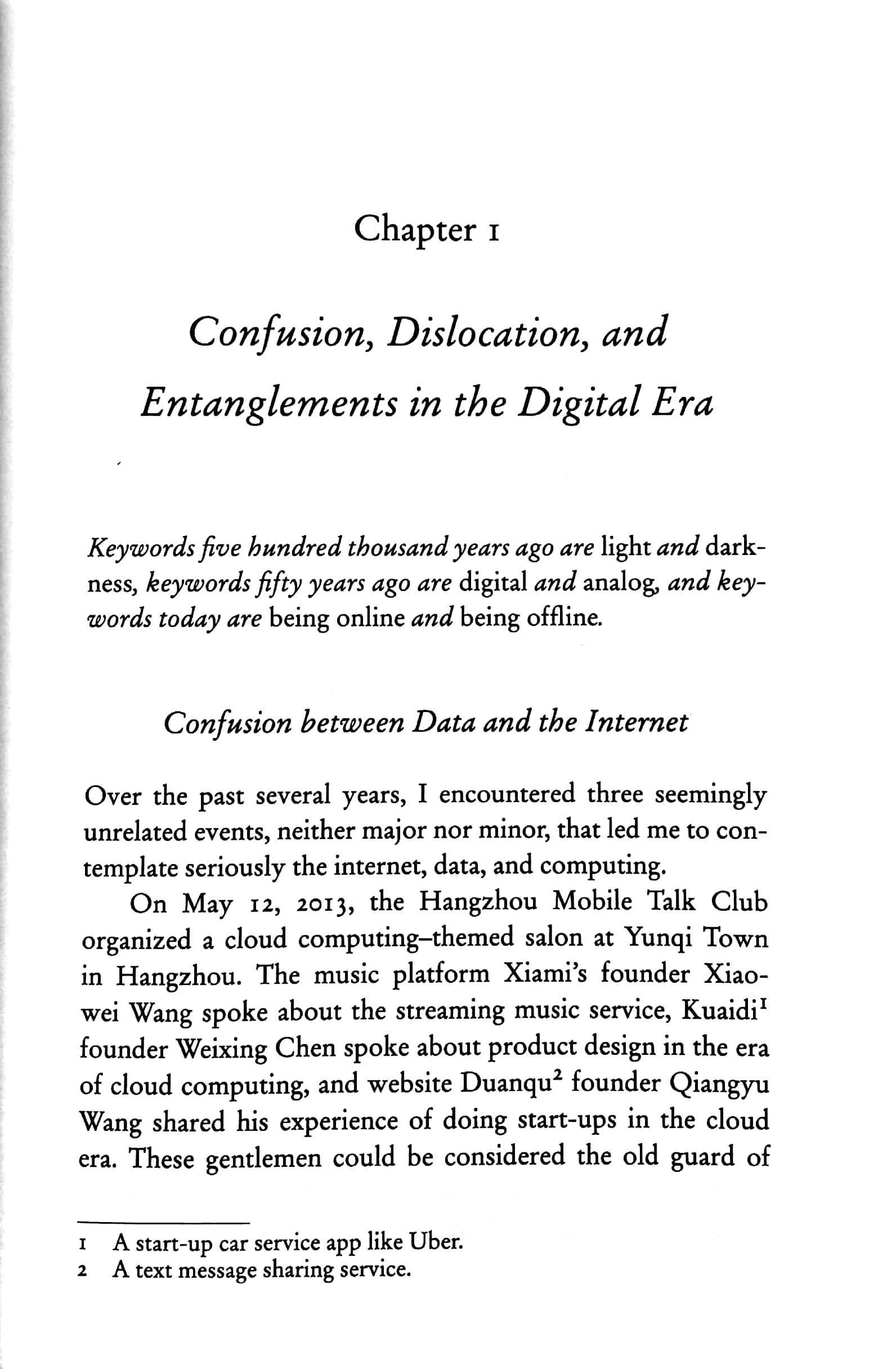 Being Online: On Computing, Data, The Internet, And The Cloud