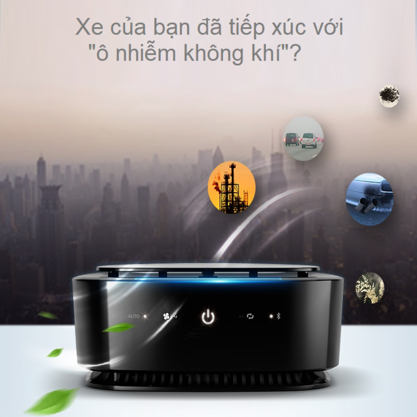 Máy lọc không khí, khử mùi trong xe ô tô cao cấp Philips GP7101 cảm biến chất lượng không khí 3 màu AQI, công suất 3.5W, điều khiển từ xa qua App điện thoại - Hàng nhập khẩu