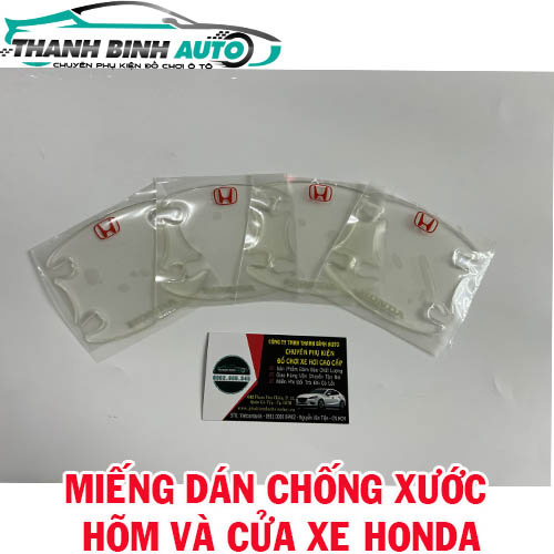 Miếng dán silicon chống xước hõm tay nắm cửa xe Honda