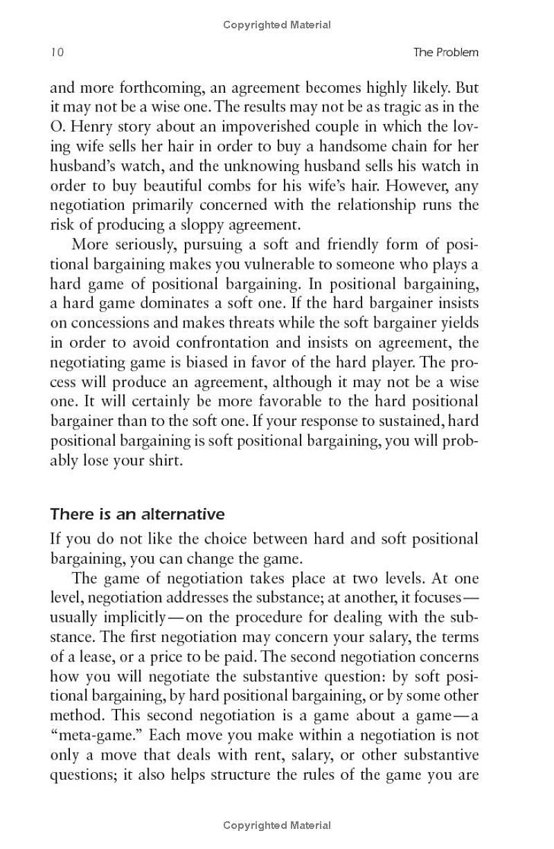 Getting to Yes: Negotiating an agreement without giving in