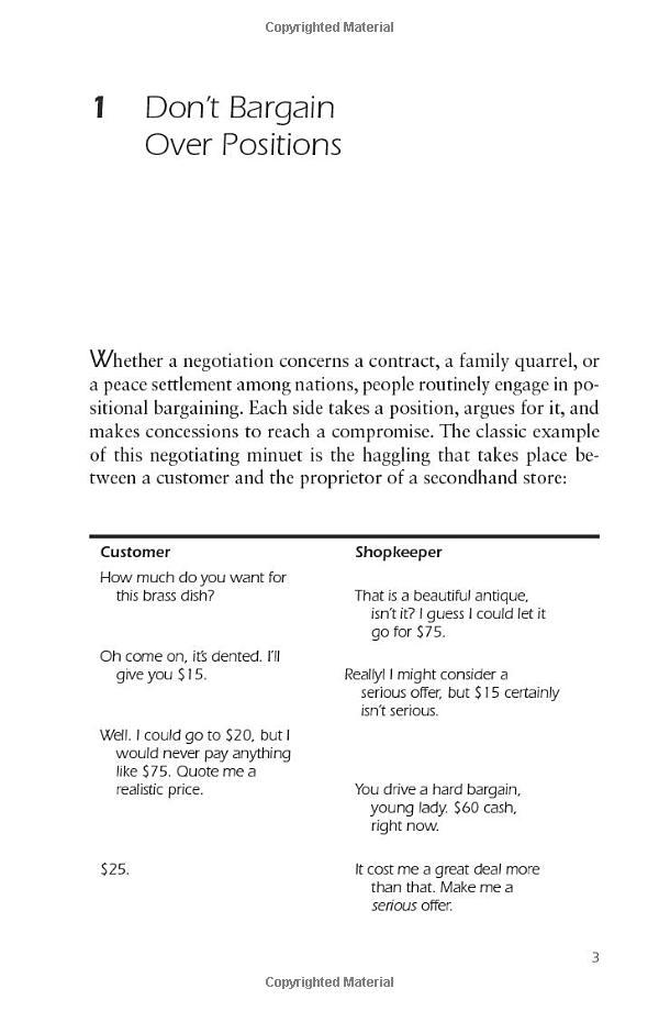 Getting to Yes: Negotiating an agreement without giving in