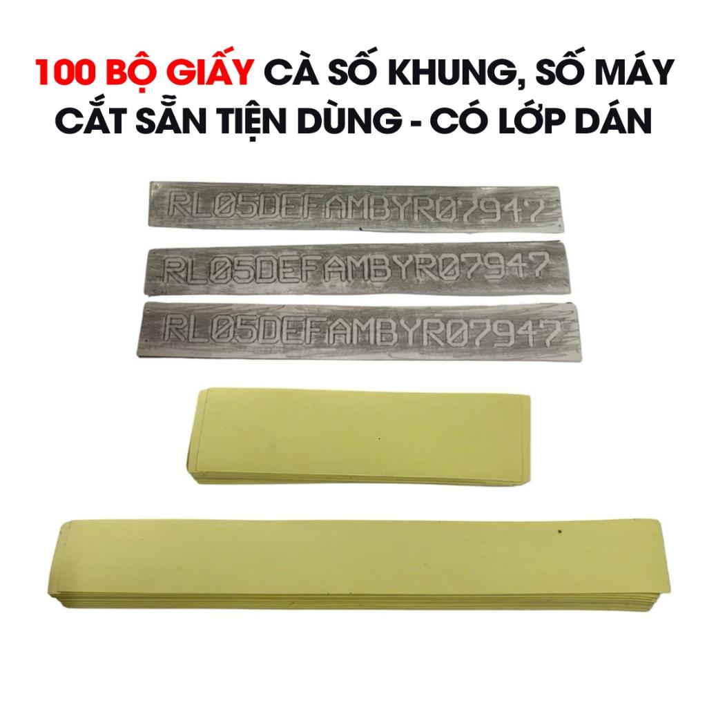 20 Bộ Giấy Cà Số Khung Số Máy Ô Tô Xe Máy | Cắt Sẵn Tiện Dùng | Cắt Sẵn Thành Bộ, Dễ Dùng Cho Thợ – 20 Bộ/Gói