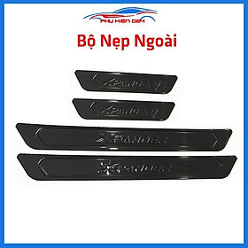 Bộ ốp bậc cửa trong ngoài nẹp bước chân Xpander 2019 vân Titan chống trầy trang trí xe