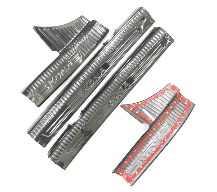 Bộ Ốp bậc cửa, Nẹp bước chân Titan dành cho xe Huyndai Kona - Bên trong