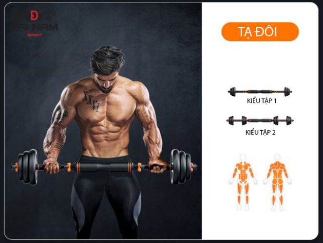 Bộ Tạ Tay Đa Năng Điều Chỉnh 10Kg Composite 6 Trong 1 FED-130210 Cao Cấp Đại Nam Sport