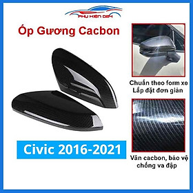 Ốp gương Civic 2016-2017-2018-2019-2020-2021 vân Cacbon bảo vệ chống trầy trang trí làm đẹp xe