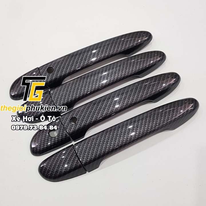 Bộ ốp tay nắm cửa xe Mazda CX3, CX-3 vân Carbon - Tặng miếng dán trong suốt chống xước hõm cửa